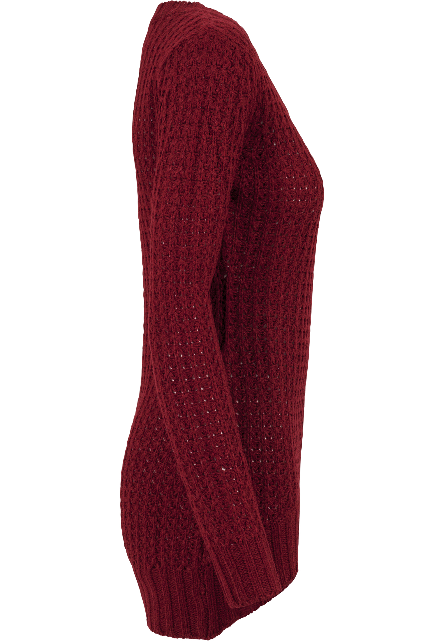 Ladies Long Wideneck Sweater Urban Classics Tb739-00606 Burgundy γυναικεία Ζακέτες Simple Wear