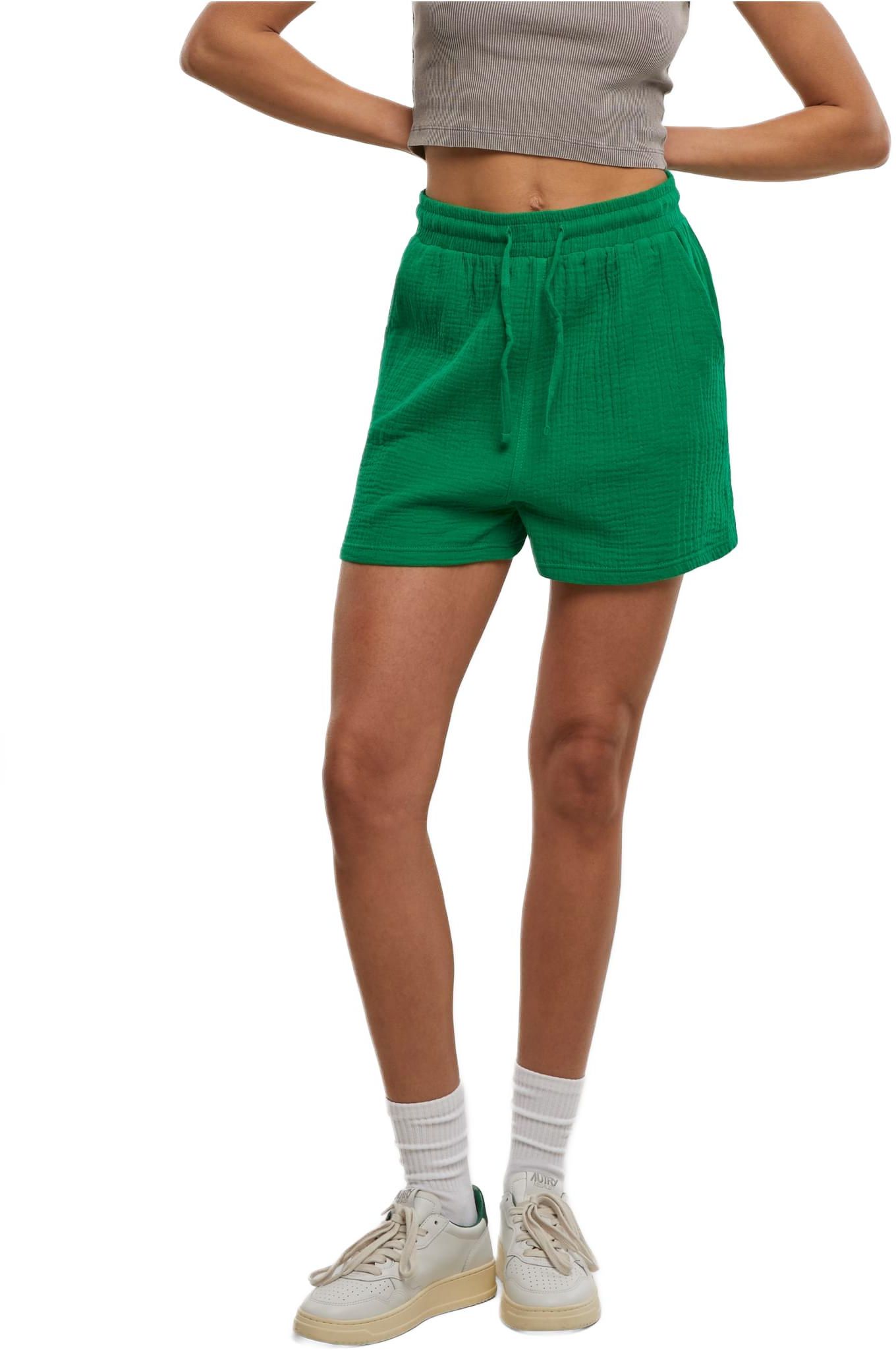 Ladies Musselin Shorts Urban Classics TB7467-20039 froggreen