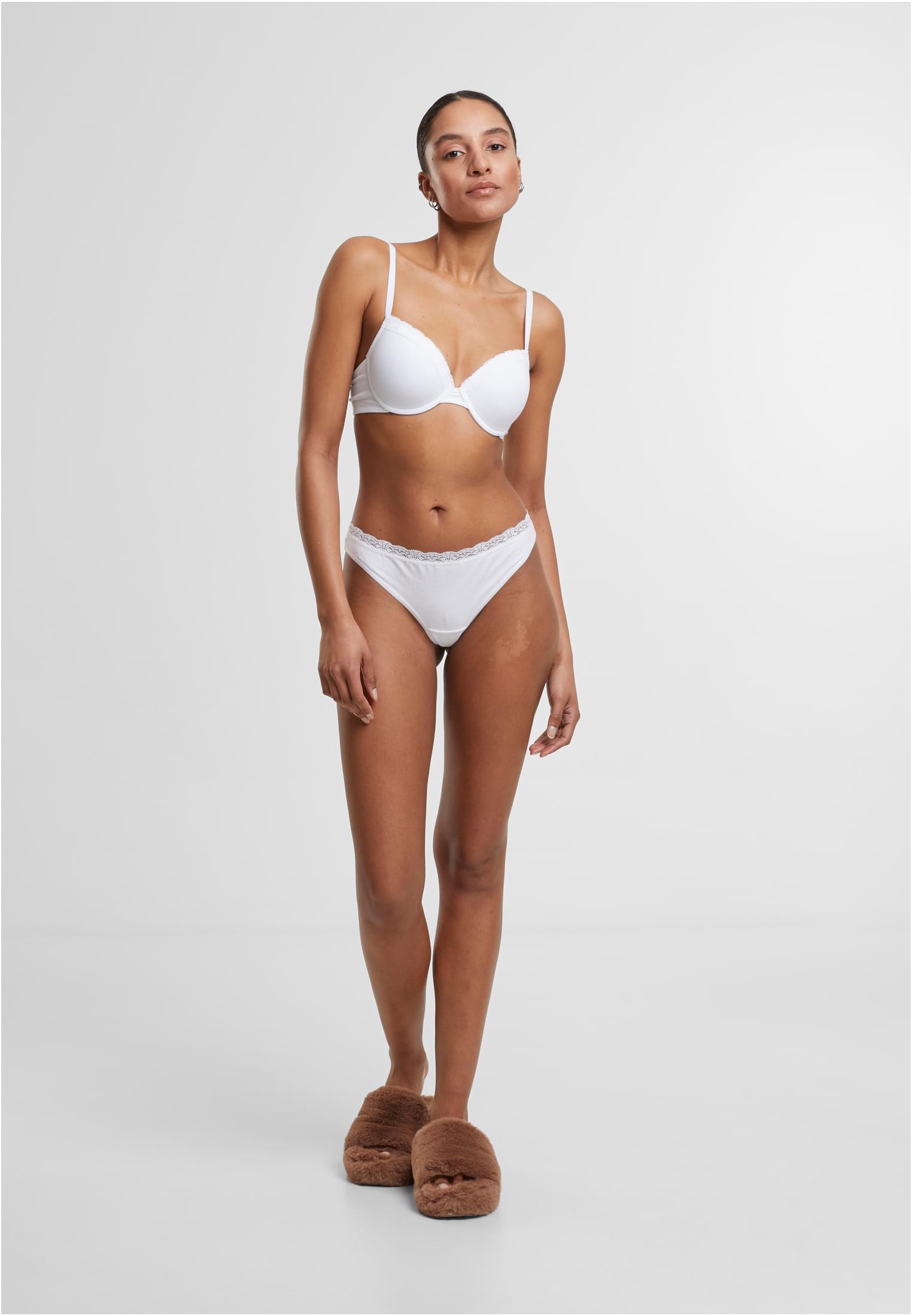 Ladies Basic Cotton Tanga Lace 5-Pack Urban Classics TB7667C-03879 white+white+white+white+white