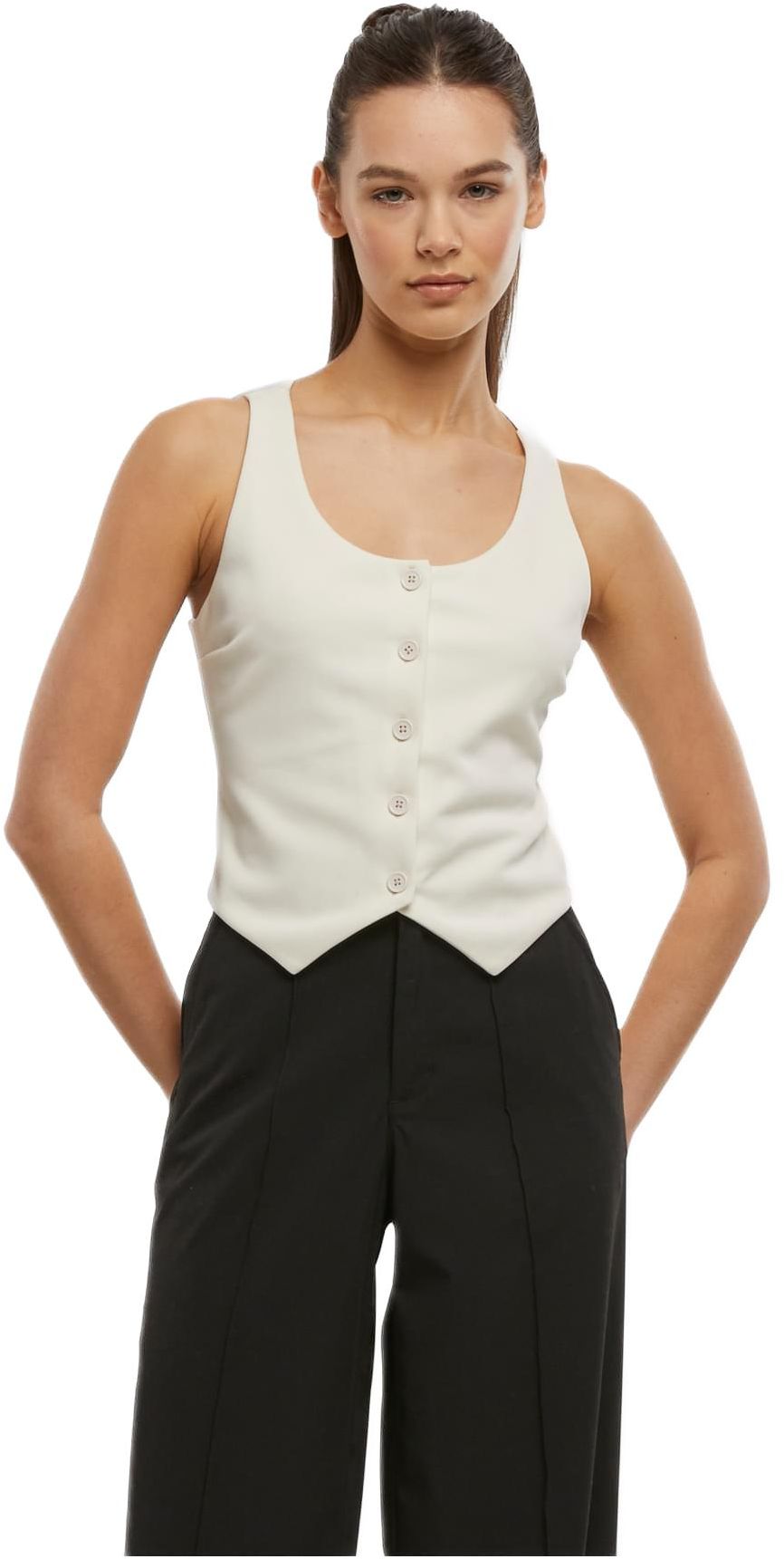 Ladies Jersey Vest Urban Classics TB7701-00555 offwhite