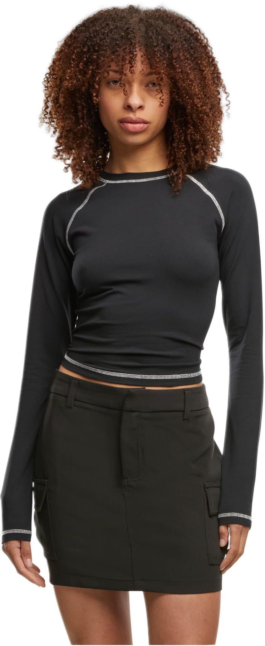 Ladies Contrast Jersey Longsleeve Urban Classics TB7730-00007 black