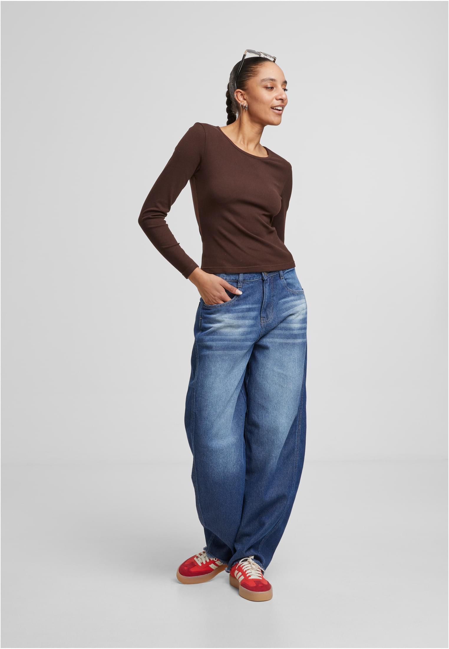 Ladies Heat Slim Slongsleeve Urban Classics TB7786-21219 warmbrown