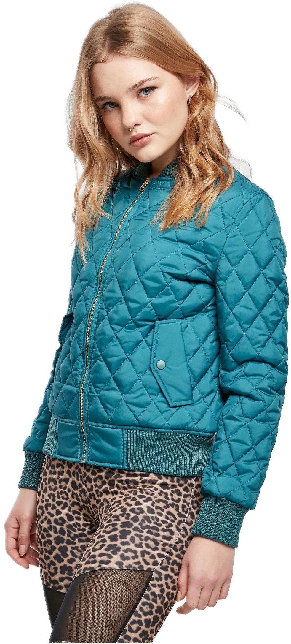 Ladies Diamond Quilt Nylon Jacket Urban Classics TB806-01149 jasper