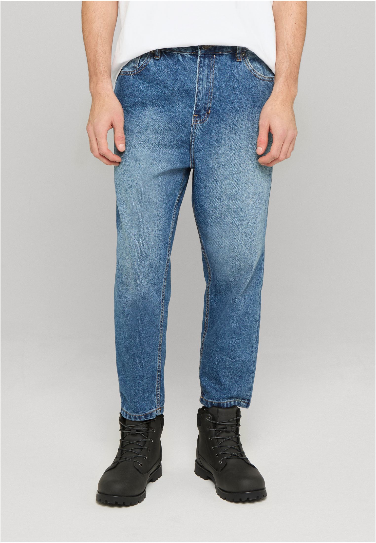 Cropped Tapered Jeans Urban Classics TB5591-03851 middeepblue