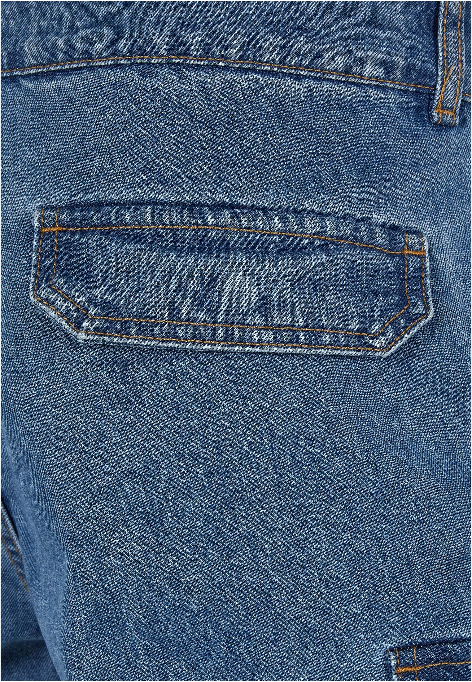 Straight Leg Cargo Jeans Urban Classics Tb6356-04326 Light Blue Washed ανδρικά Παντελόνια Simple Wear